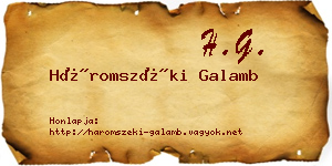 Háromszéki Galamb névjegykártya